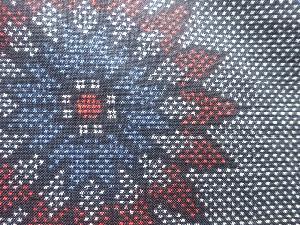 アンティーク　花模様織り出し本場泥大島紬着物(5マルキ)